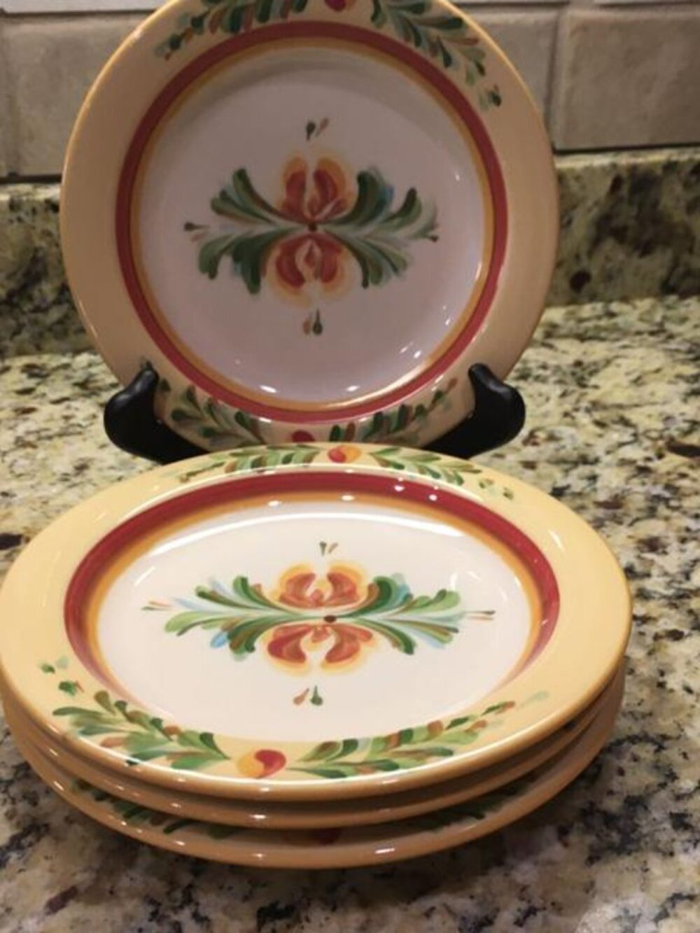 Southern Living Gail Pittman Siena Garland Set 4 Bread Plates